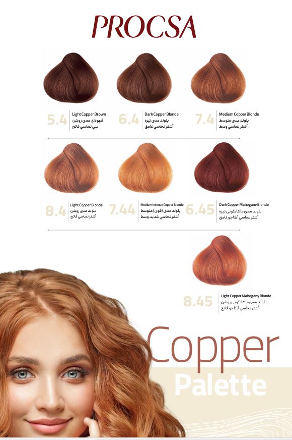 کاتالوگ رنگ مو مسی پروکسا
