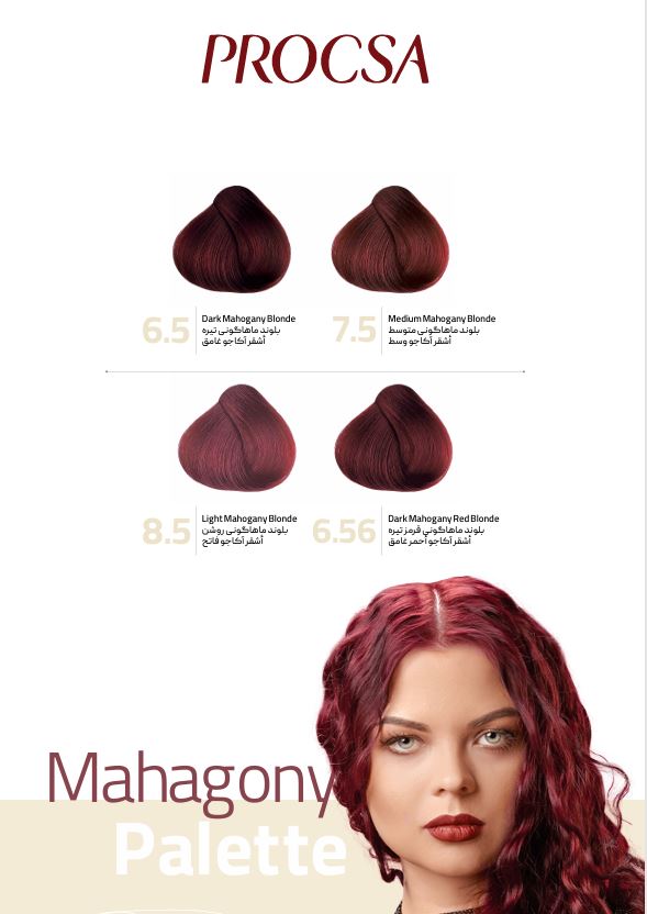 کاتالوگ رنگ مو ماهاگونی پروکسا